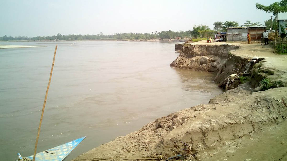 Riverbed erosion in Assam