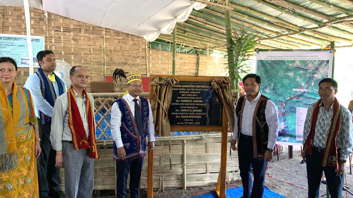 Meghalaya CM Conrad Sangma after laying the foundation stone of Riangdo Small Hydro Power Project
