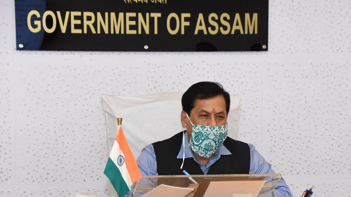 Assam Chief Minister Sarbananda Sonowal is in a meeting with the Power Companies. Courtesy: DIPRO