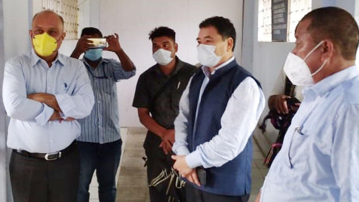 Arunachal Pradesh health minister Alo Libang with other officials in Roing on Thursday