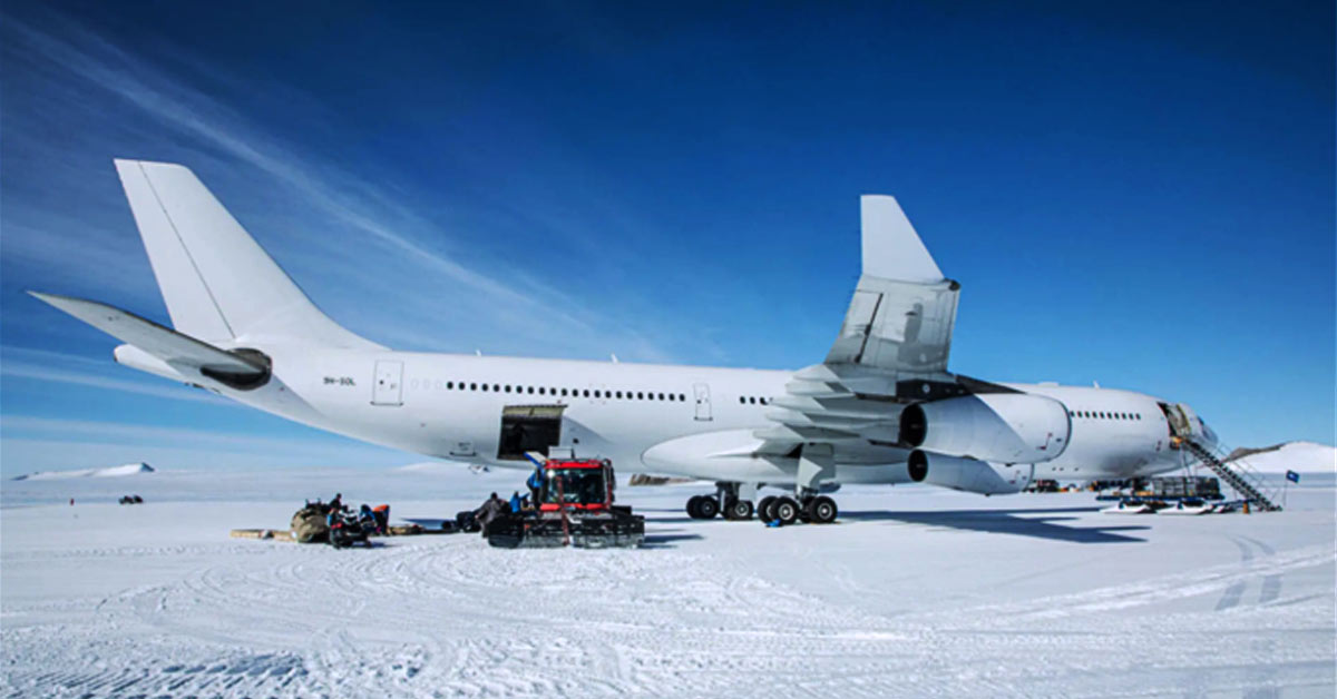 Commercial airbus plane lands on Antarctica for the first time