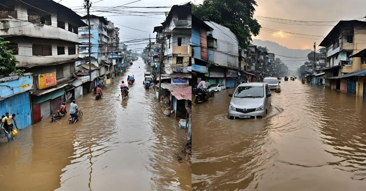 waterlogged roads of guwahati