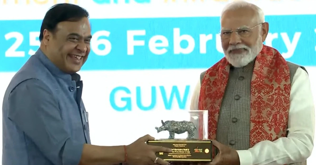 Rhino made from semiconductor chips gifted to PM Modi