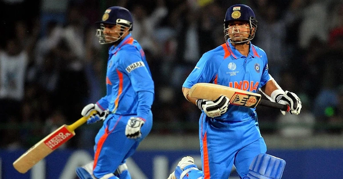 Virender Sehwag with Sachin Tendulkar